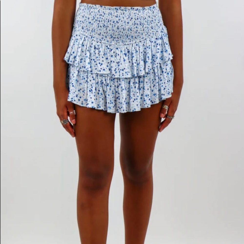 Rock n rags sunshine daydream skirt XS white and blue floral